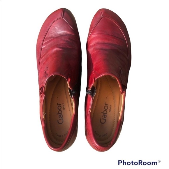 Gabor Sport Leather Ankle Trouser Boot Shoe NWOT Size 9 Red Career Hipster - Picture 6 of 16